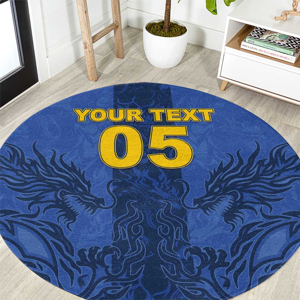 Custom Bosnia And Herzegovina Football Round Carpet Zmajevi Rising Strong