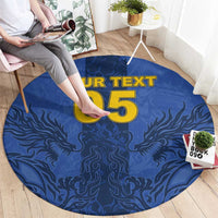 Custom Bosnia And Herzegovina Football Round Carpet Zmajevi Rising Strong