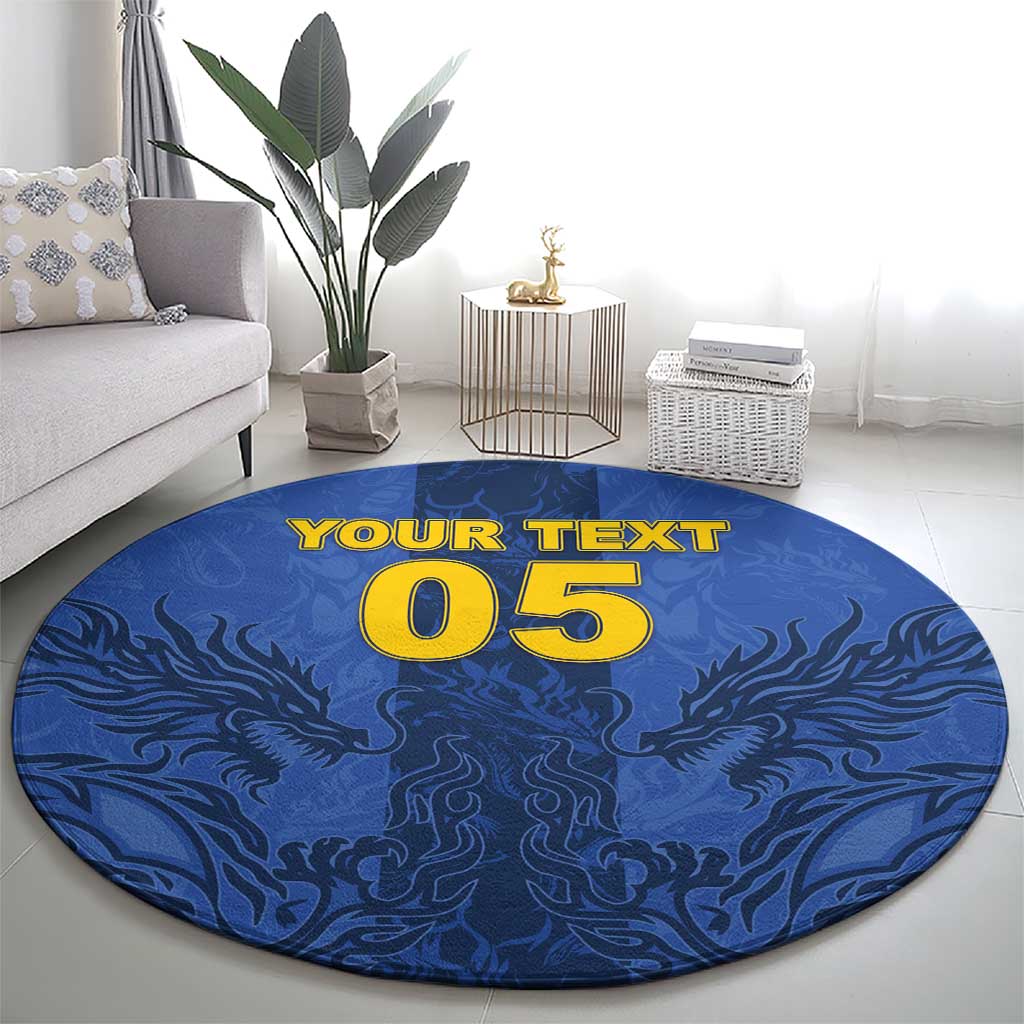 Custom Bosnia And Herzegovina Football Round Carpet Zmajevi Rising Strong