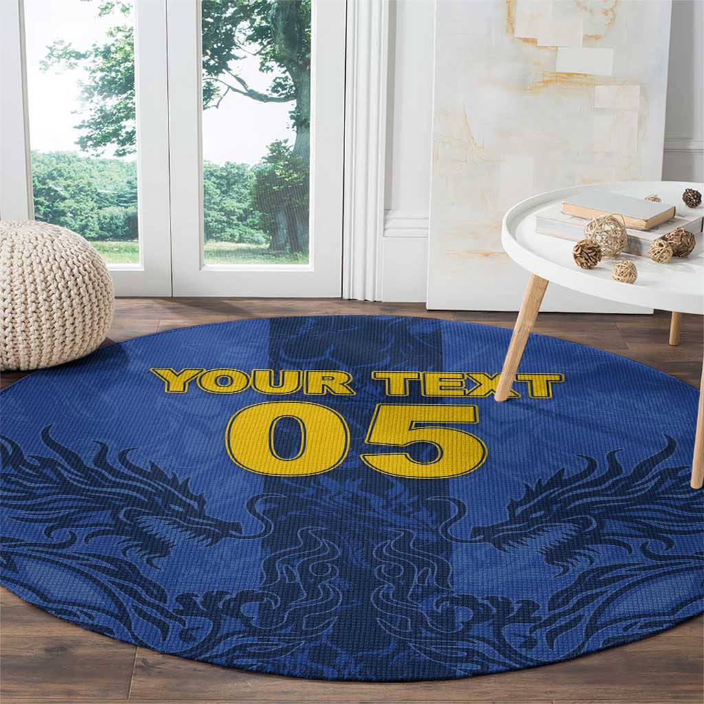 Custom Bosnia And Herzegovina Football Round Carpet Zmajevi Rising Strong