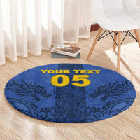 Custom Bosnia And Herzegovina Football Round Carpet Zmajevi Rising Strong