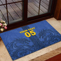 Custom Bosnia And Herzegovina Football Rubber Doormat Zmajevi Rising Strong