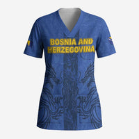 Custom Bosnia And Herzegovina Football Scrub Top Zmajevi Rising Strong