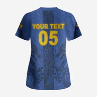 Custom Bosnia And Herzegovina Football Scrub Top Zmajevi Rising Strong