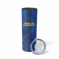 Custom Bosnia And Herzegovina Football Skinny Tumbler Zmajevi Rising Strong
