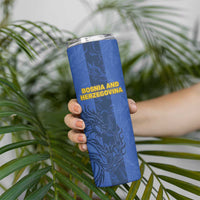 Custom Bosnia And Herzegovina Football Skinny Tumbler Zmajevi Rising Strong