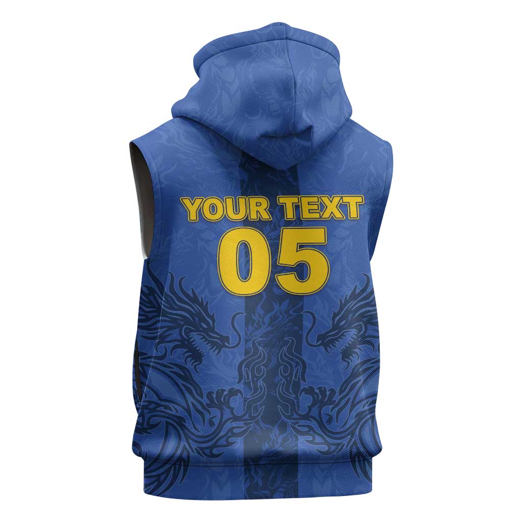Custom Bosnia And Herzegovina Football Sleeveless Hoodie Zmajevi Rising Strong