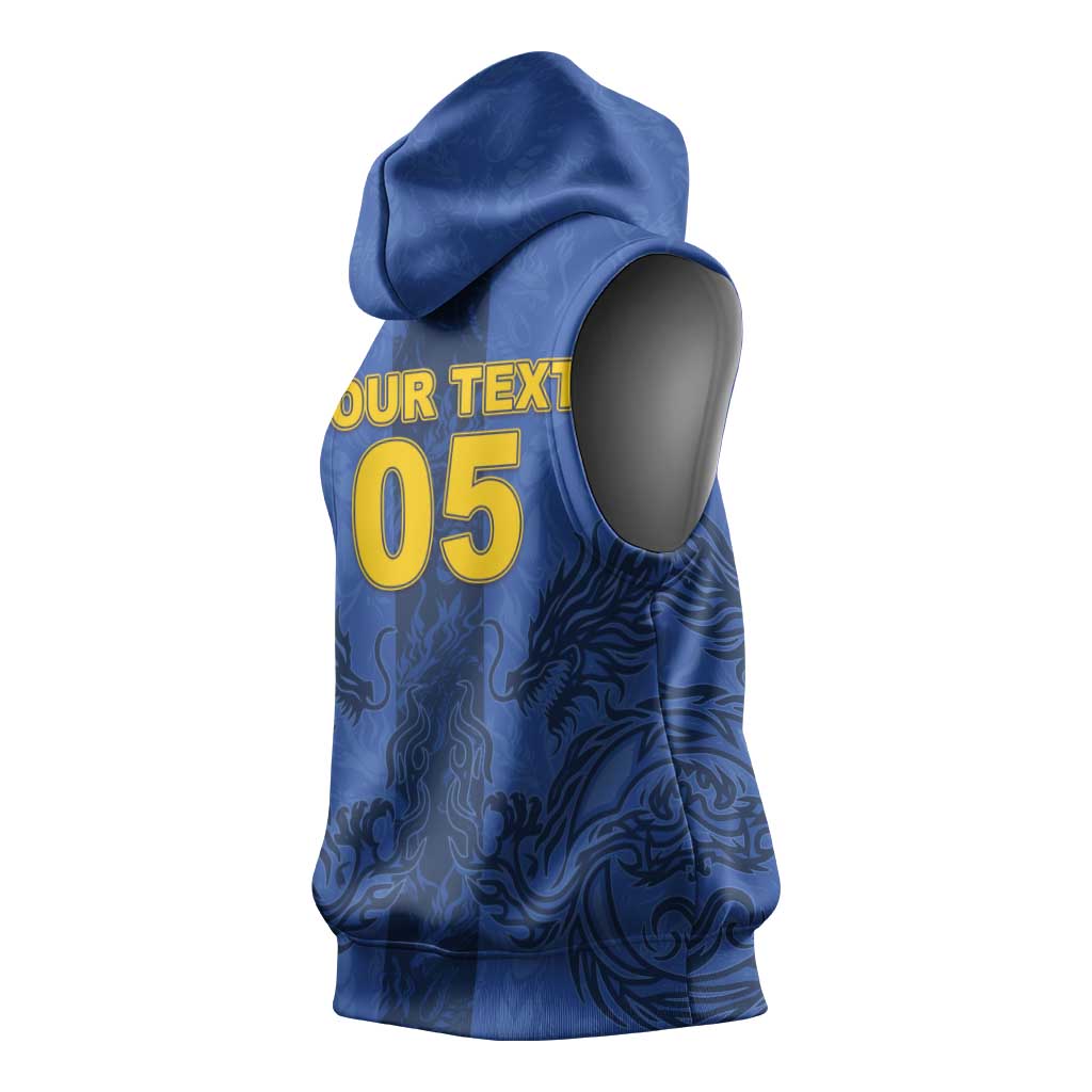 Custom Bosnia And Herzegovina Football Sleeveless Hoodie Zmajevi Rising Strong