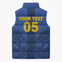 Custom Bosnia And Herzegovina Football Sleeveless Puffer Jacket Zmajevi Rising Strong