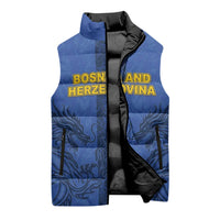 Custom Bosnia And Herzegovina Football Sleeveless Puffer Jacket Zmajevi Rising Strong