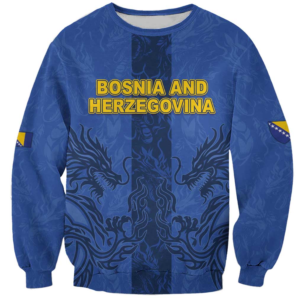 Custom Bosnia And Herzegovina Football Sweatshirt Zmajevi Rising Strong