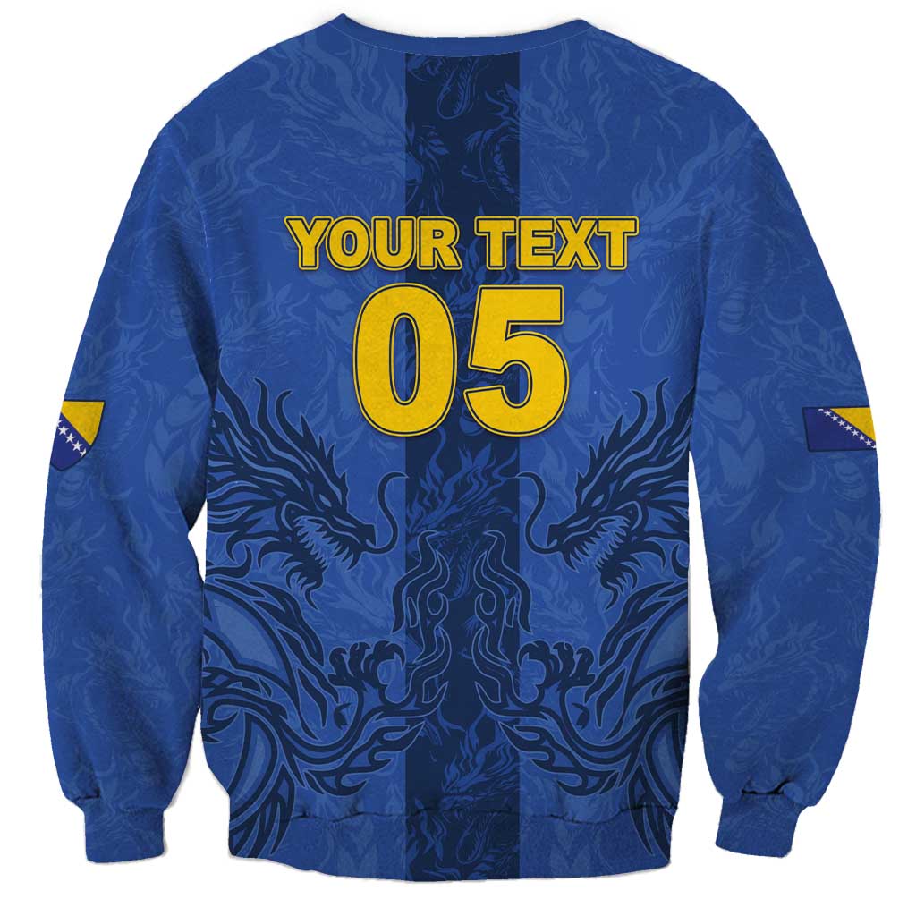 Custom Bosnia And Herzegovina Football Sweatshirt Zmajevi Rising Strong