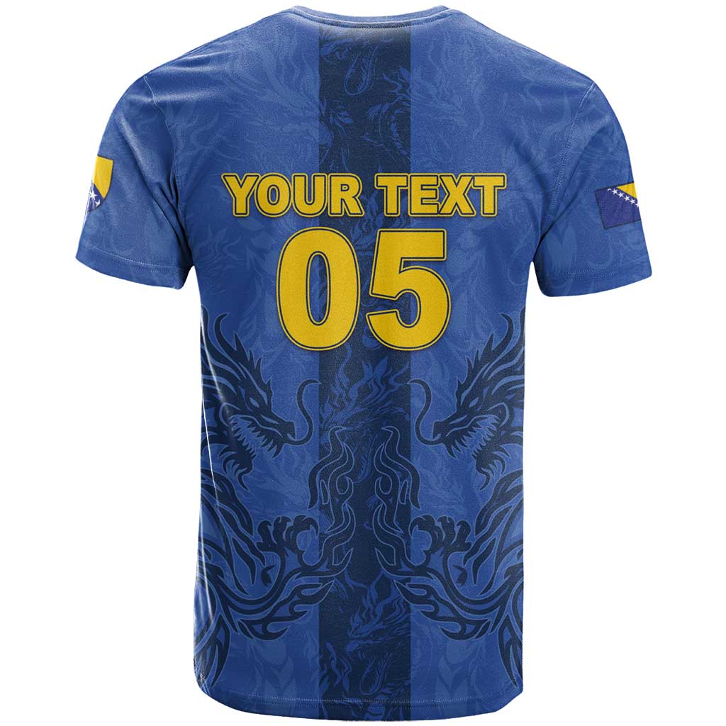 Custom Bosnia And Herzegovina Football T Shirt Zmajevi Rising Strong