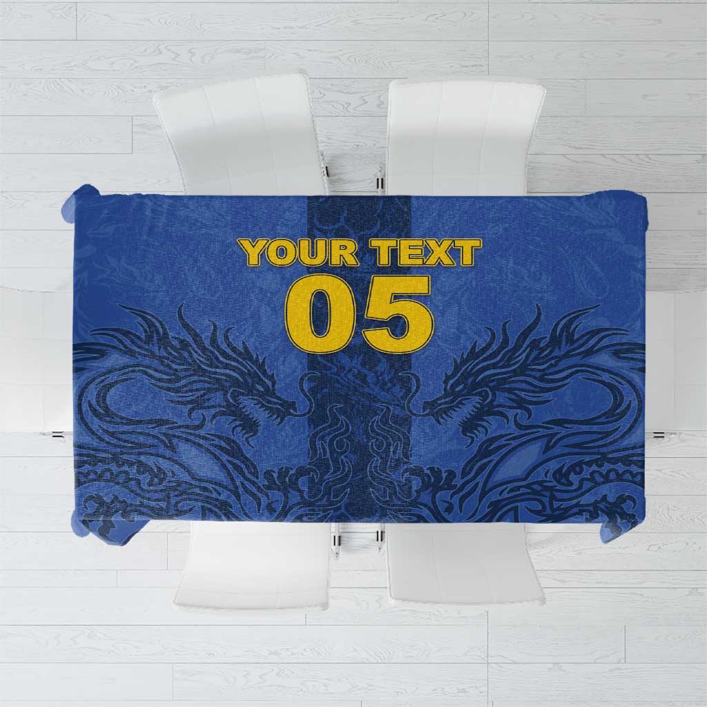 Custom Bosnia And Herzegovina Football Tablecloth Zmajevi Rising Strong
