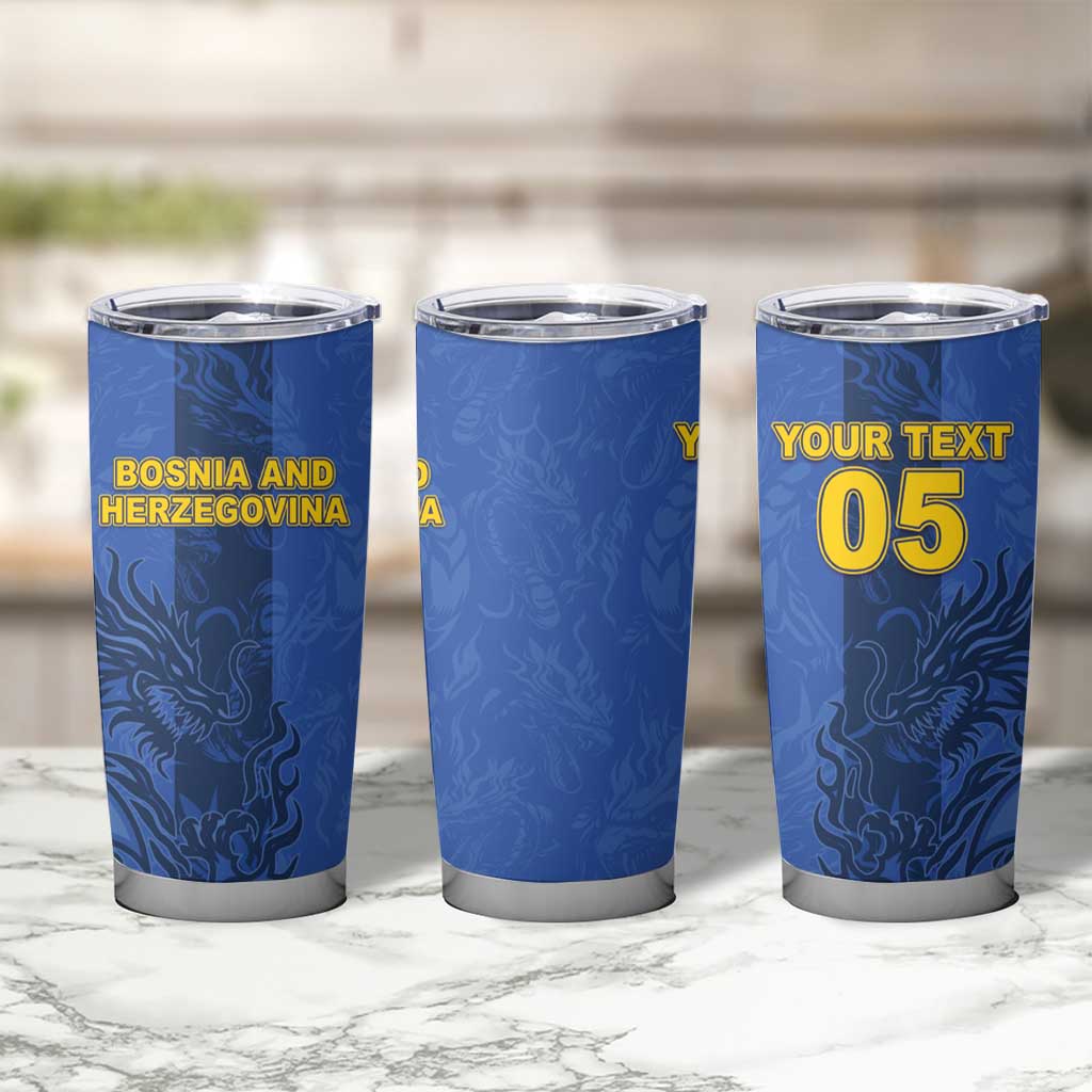 Custom Bosnia And Herzegovina Football Tumbler Cup Zmajevi Rising Strong