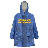 Custom Bosnia And Herzegovina Football Wearable Blanket Hoodie Zmajevi Rising Strong
