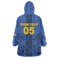 Custom Bosnia And Herzegovina Football Wearable Blanket Hoodie Zmajevi Rising Strong