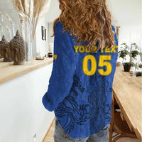 Custom Bosnia And Herzegovina Football Women Casual Shirt Zmajevi Rising Strong