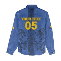 Custom Bosnia And Herzegovina Football Women Casual Shirt Zmajevi Rising Strong