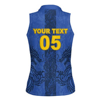 Custom Bosnia And Herzegovina Football Women Sleeveless Polo Shirt Zmajevi Rising Strong
