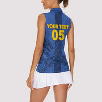 Custom Bosnia And Herzegovina Football Women Sleeveless Polo Shirt Zmajevi Rising Strong