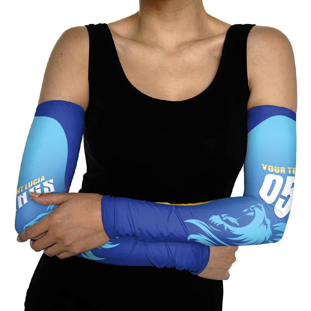 Custom Saint Lucia 2026 Cricket Arm Sleeves Kings Never Fall