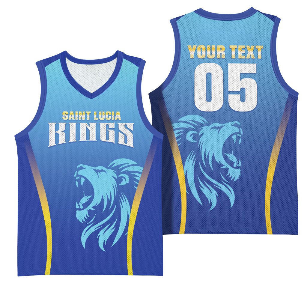Custom Saint Lucia 2026 Cricket Basketball Jersey Kings Never Fall