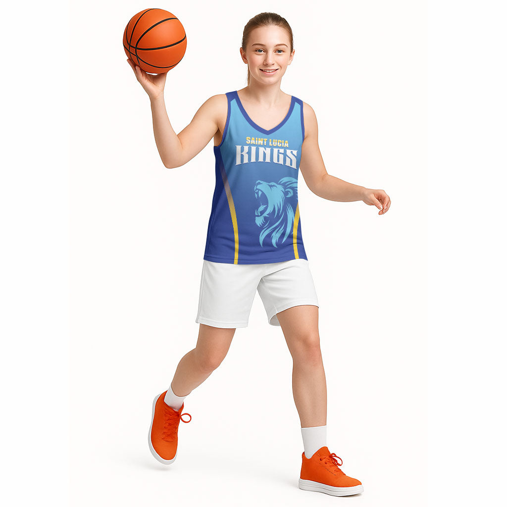 Custom Saint Lucia 2026 Cricket Basketball Jersey Kings Never Fall