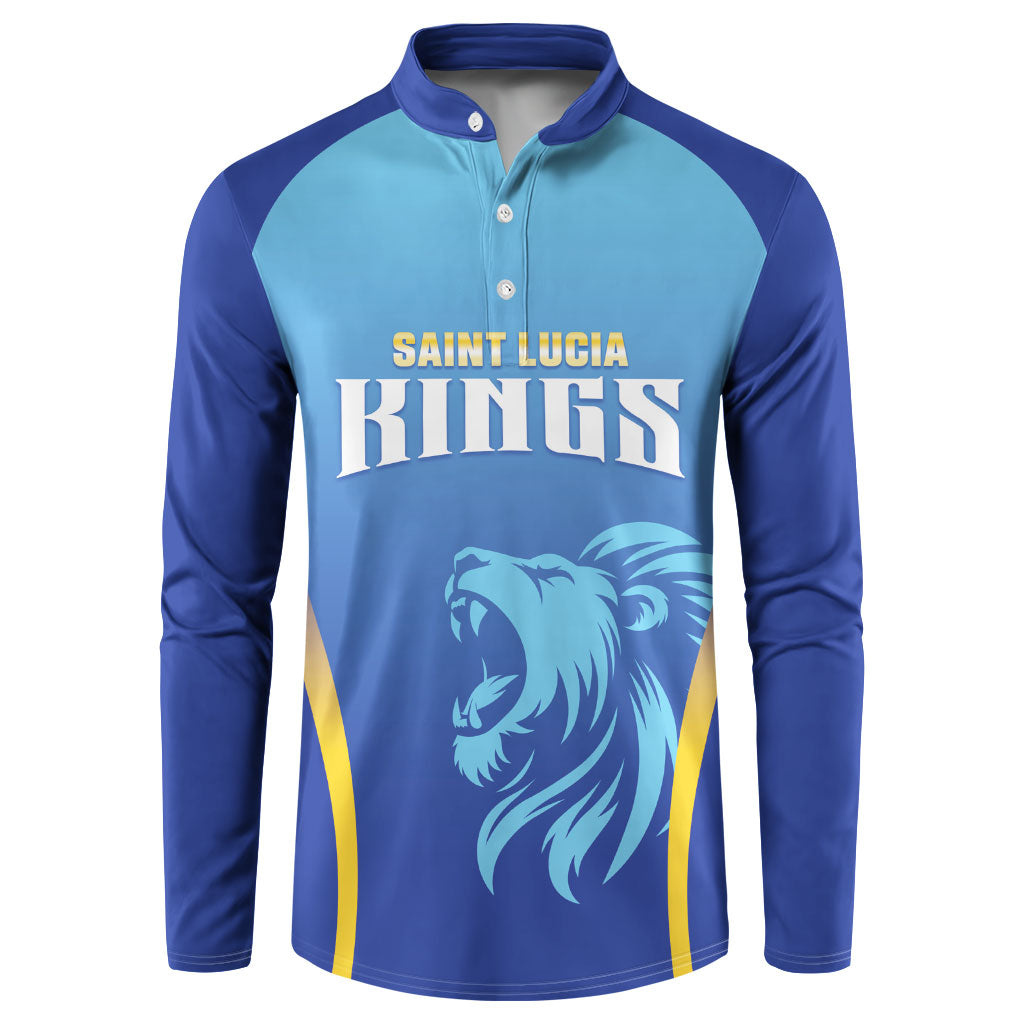 Custom Saint Lucia 2026 Cricket Button Sweatshirt Kings Never Fall