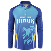 Custom Saint Lucia 2026 Cricket Button Sweatshirt Kings Never Fall