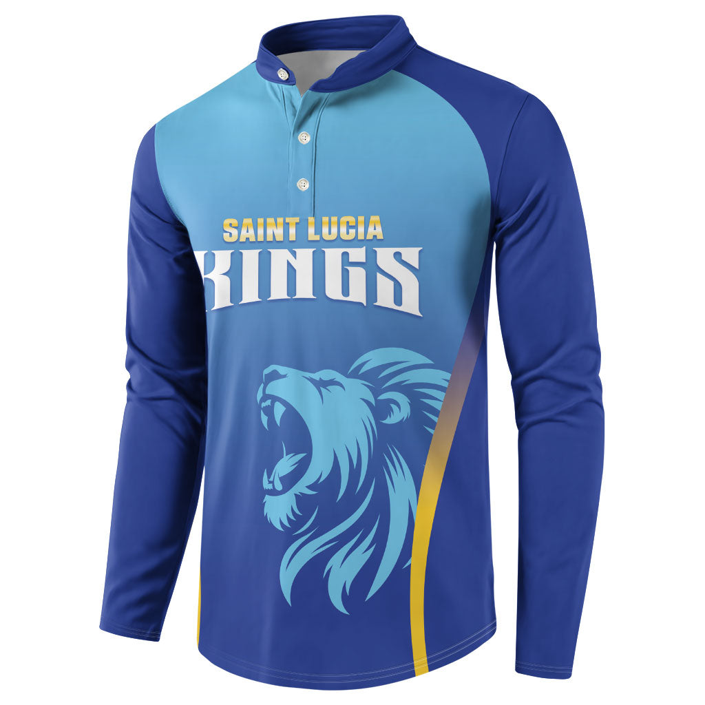 Custom Saint Lucia 2026 Cricket Button Sweatshirt Kings Never Fall