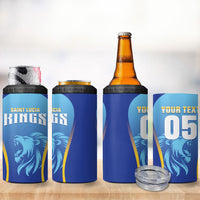 Custom Saint Lucia 2026 Cricket 4 in 1 Can Cooler Tumbler Kings Never Fall
