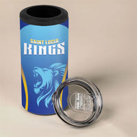 Custom Saint Lucia 2026 Cricket 4 in 1 Can Cooler Tumbler Kings Never Fall