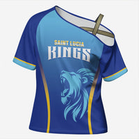 Custom Saint Lucia 2026 Cricket Cross Shoulder Shirt Kings Never Fall