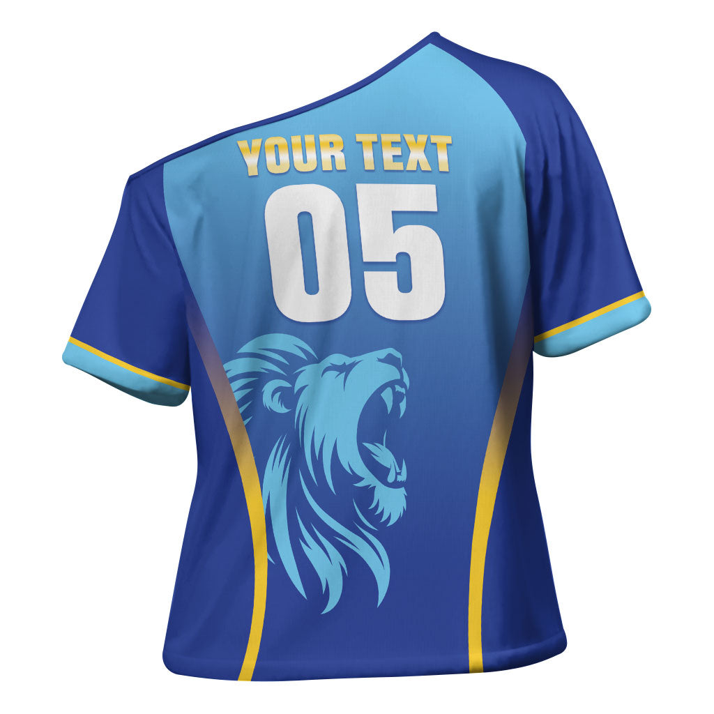 Custom Saint Lucia 2026 Cricket Cross Shoulder Shirt Kings Never Fall