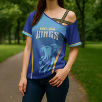 Custom Saint Lucia 2026 Cricket Cross Shoulder Shirt Kings Never Fall