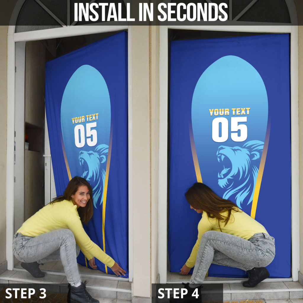 Custom Saint Lucia 2026 Cricket Door Cover Kings Never Fall