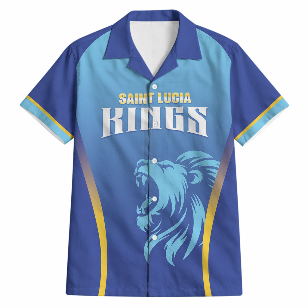 Custom Saint Lucia 2026 Cricket Hawaiian Shirt Kings Never Fall