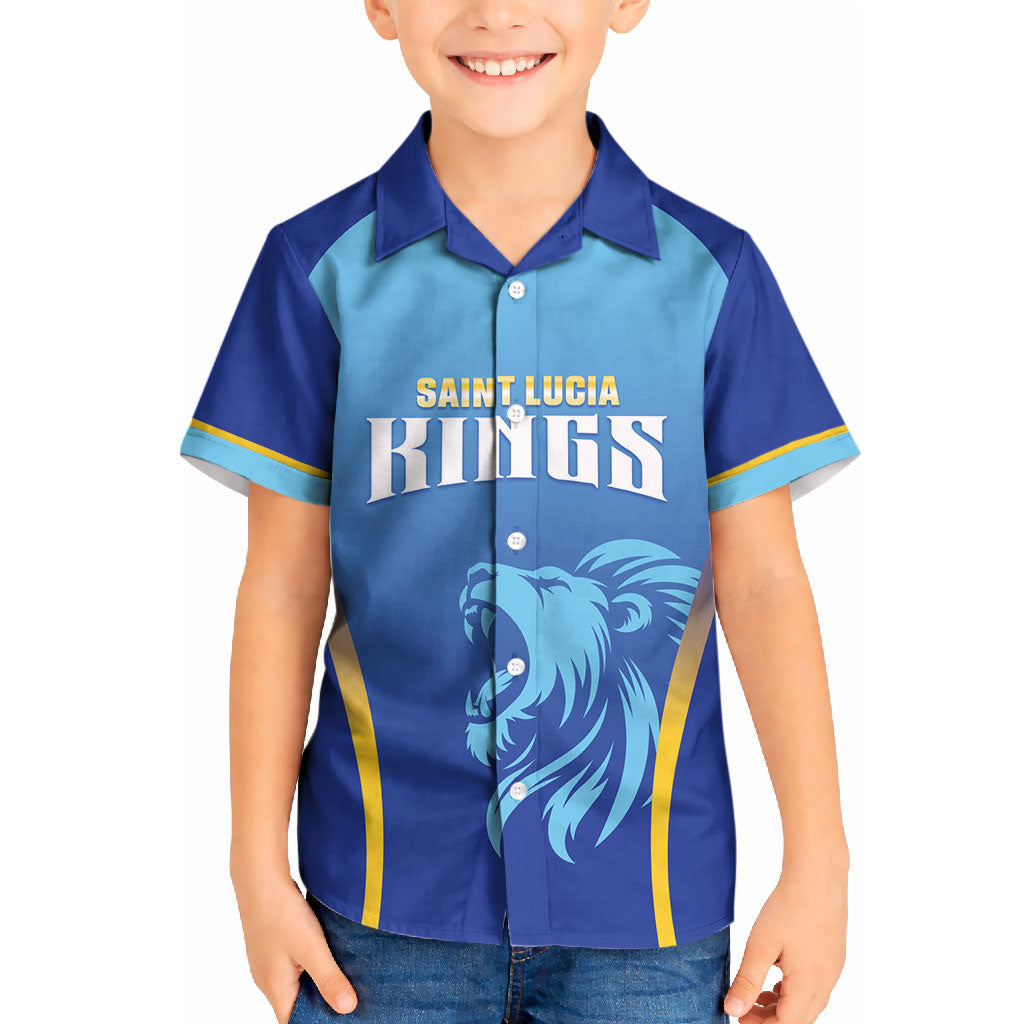 Custom Saint Lucia 2026 Cricket Kid Hawaiian Shirt Kings Never Fall