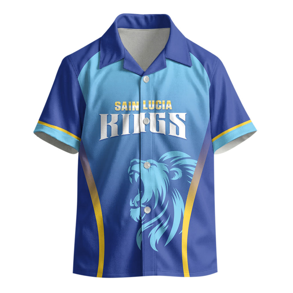 Custom Saint Lucia 2026 Cricket Kid Hawaiian Shirt Kings Never Fall