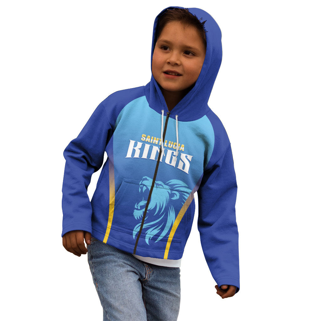 Custom Saint Lucia 2026 Cricket Kid Hoodie Kings Never Fall