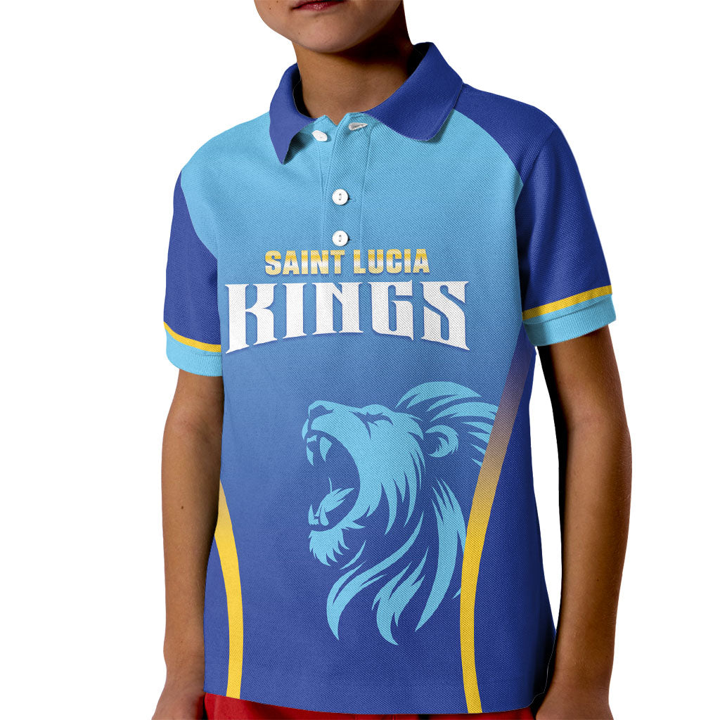 Custom Saint Lucia 2026 Cricket Kid Polo Shirt Kings Never Fall