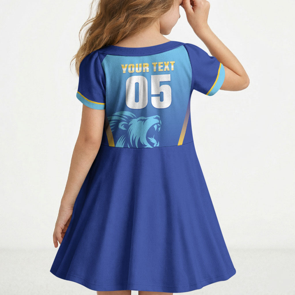 Custom Saint Lucia 2026 Cricket Kid Short Sleeve Dress Kings Never Fall