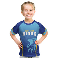 Custom Saint Lucia 2026 Cricket Kid T Shirt Kings Never Fall