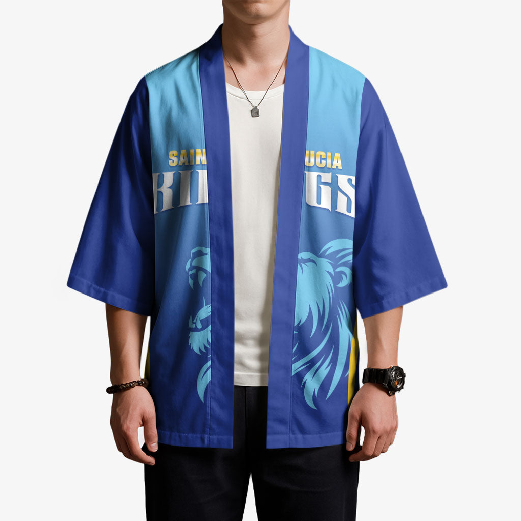 Custom Saint Lucia 2026 Cricket Kimono Kings Never Fall