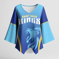 Custom Saint Lucia 2026 Cricket Kimono Sleeve Blouse Kings Never Fall