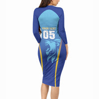 Custom Saint Lucia 2026 Cricket Long Sleeve Bodycon Dress Kings Never Fall