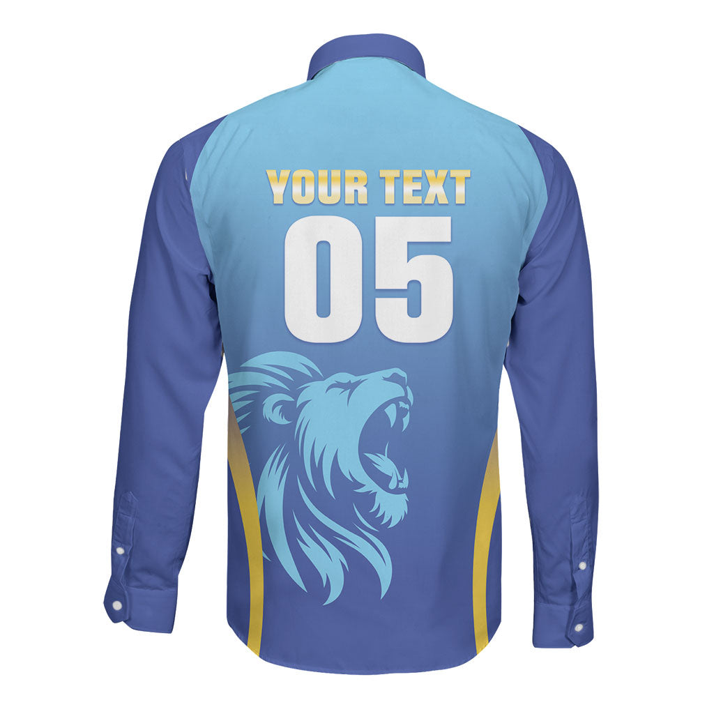 Custom Saint Lucia 2026 Cricket Long Sleeve Button Shirt Kings Never Fall