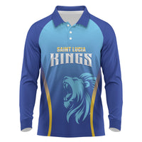 Custom Saint Lucia 2026 Cricket Long Sleeve Polo Shirt Kings Never Fall