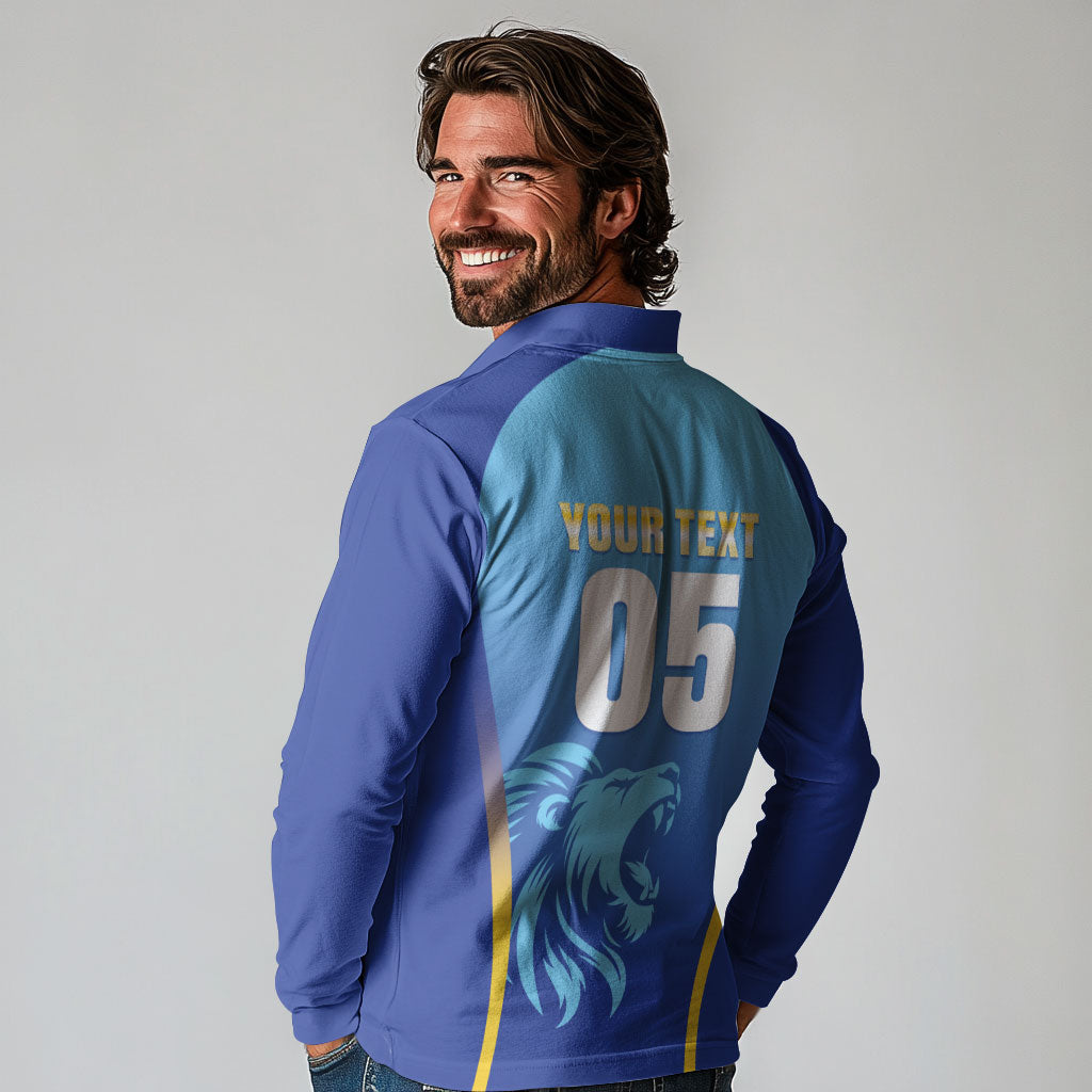 Custom Saint Lucia 2026 Cricket Long Sleeve Polo Shirt Kings Never Fall